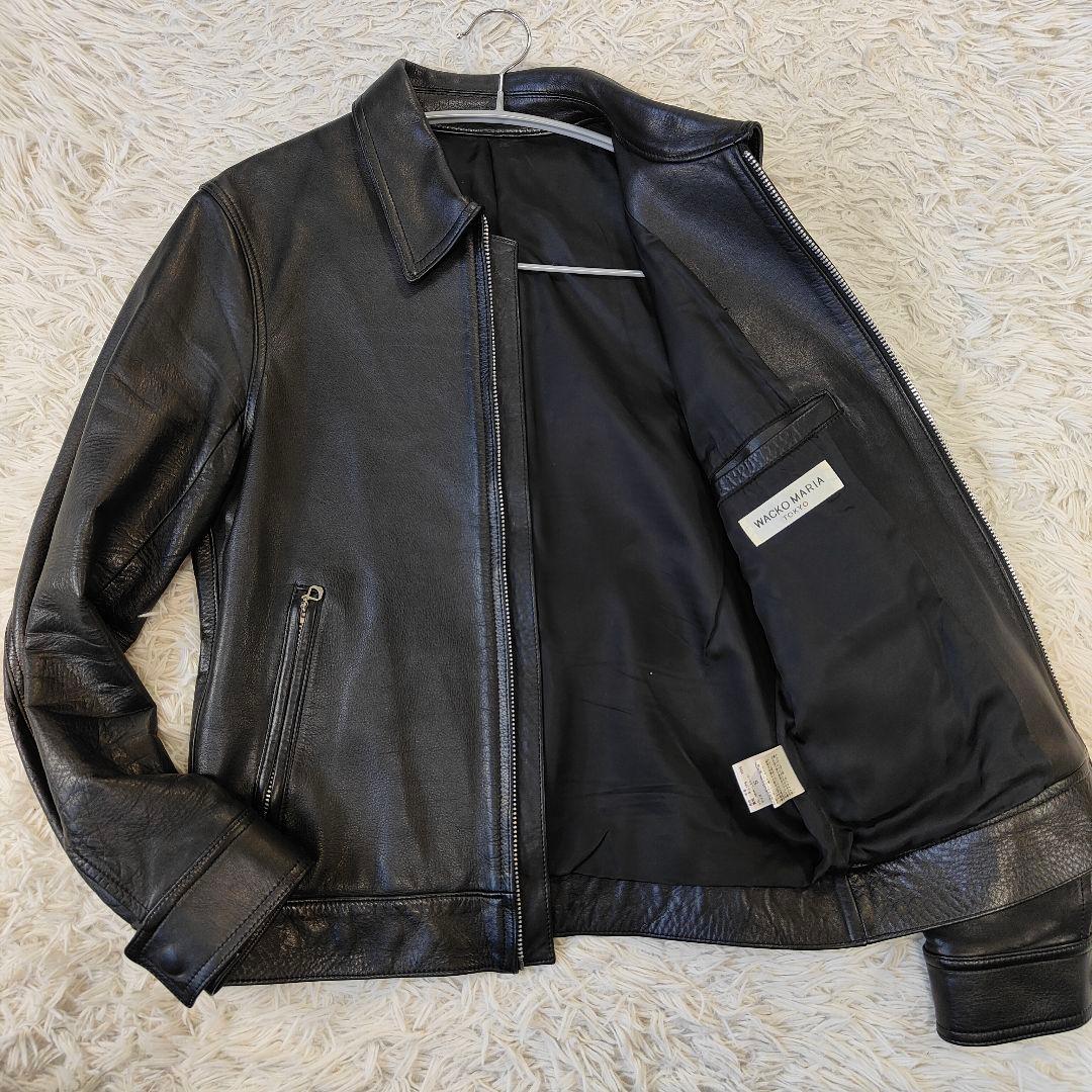 美品　牛革　ワコマリア GUILTY PARTIES ライダース ブラック