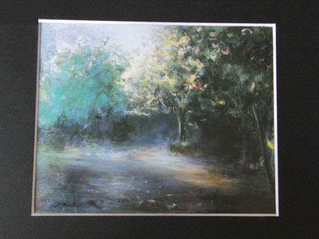 間紀徹、【北イタリアの小さな森】、希少な額装用画集より