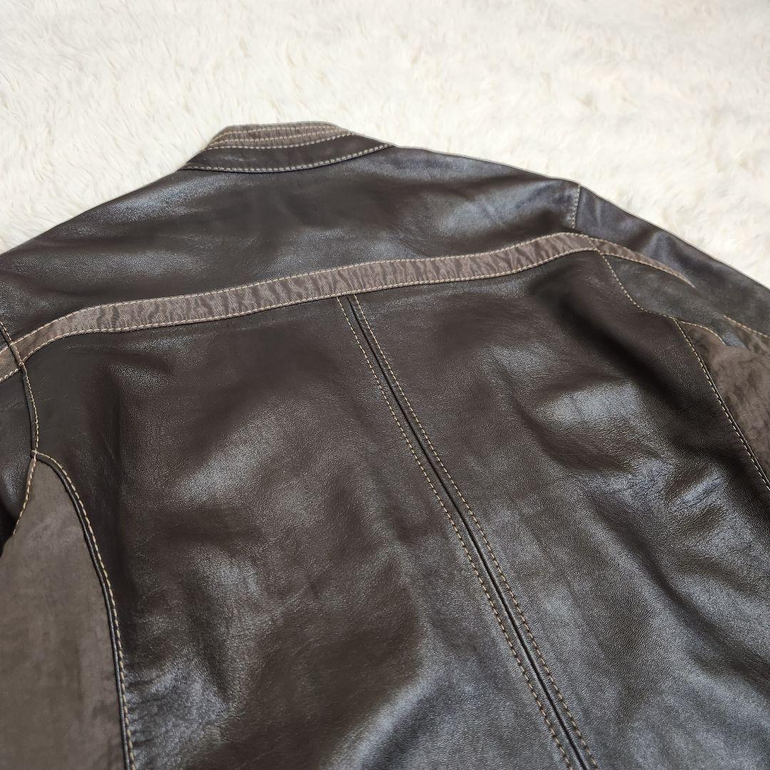 【本革】g-stage 羊革 レザー シングル ライダースジャケット