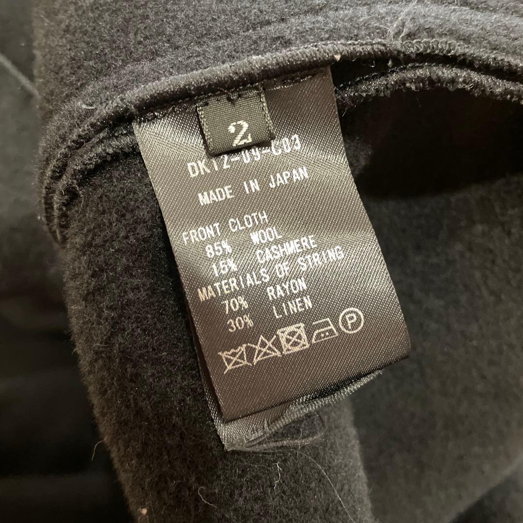 日本製　カシミヤ混【divka】ノーカラーウールコート　2