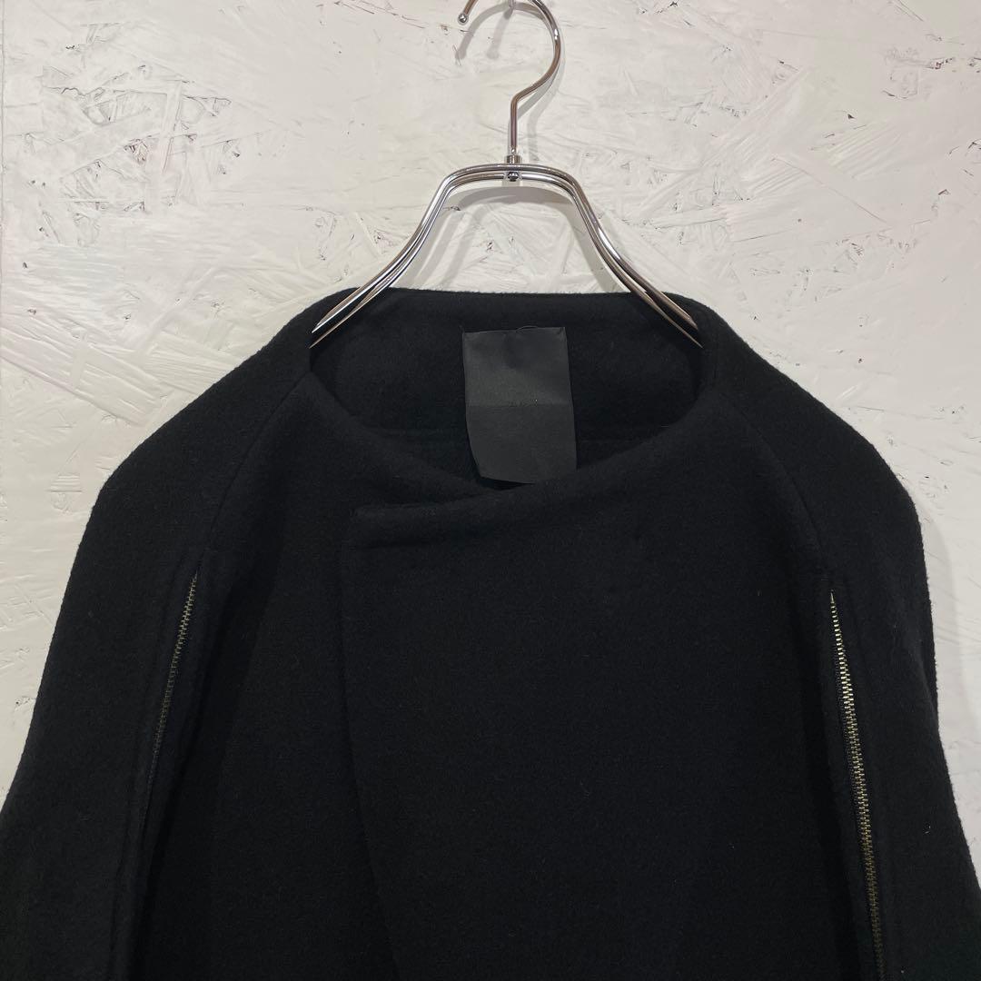 日本製　カシミヤ混【divka】ノーカラーウールコート　2