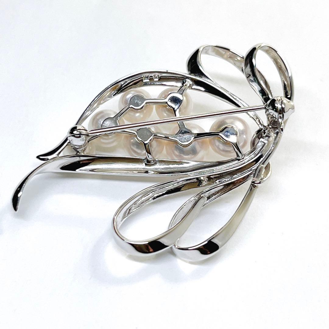 【未使用品級】✨MIKIMOTO ミキモト パール　　ブローチ　リボン　フラワー