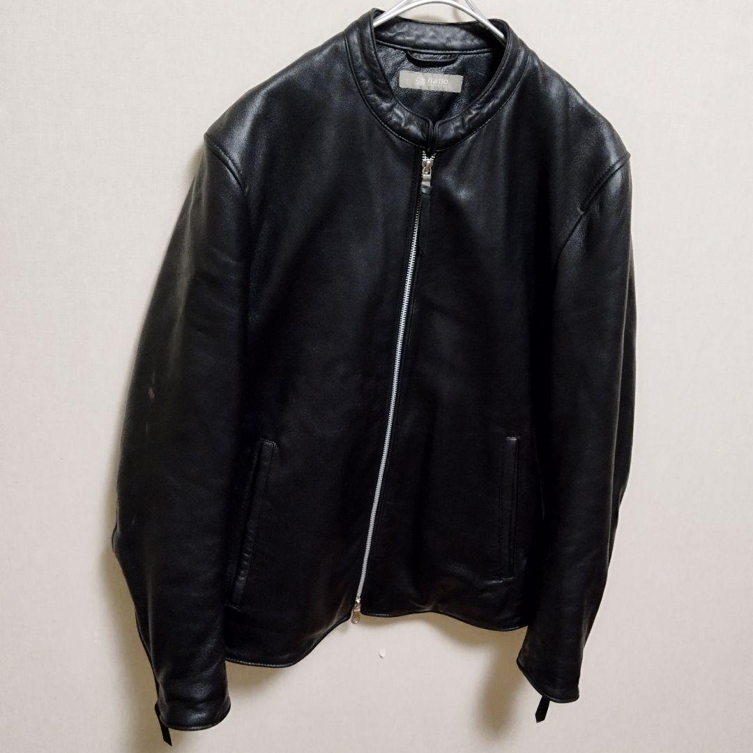 ナノ・ユニバース　シングルライダースジャケット　羊皮　Mサイズ