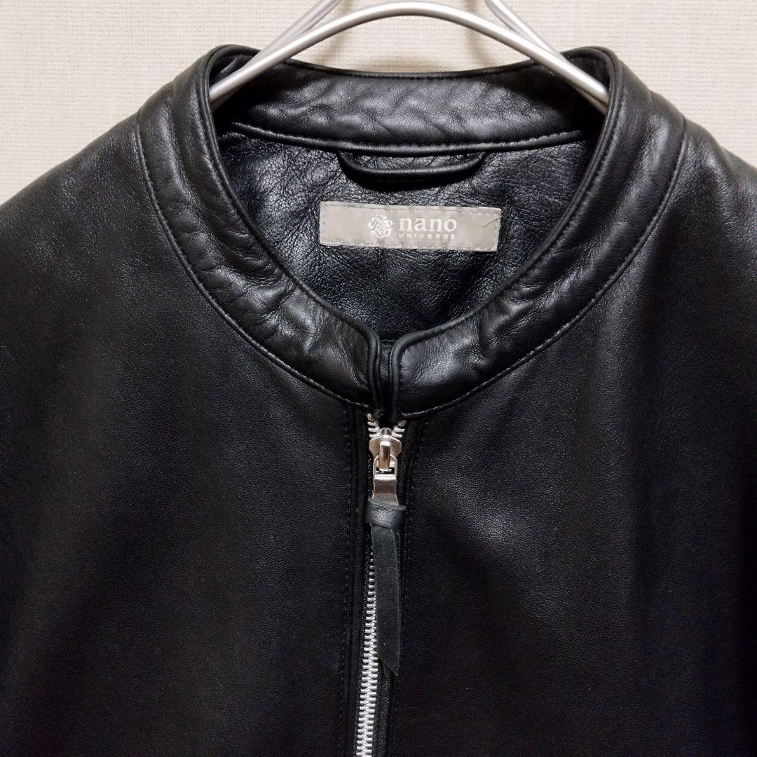ナノ・ユニバース　シングルライダースジャケット　羊皮　Mサイズ