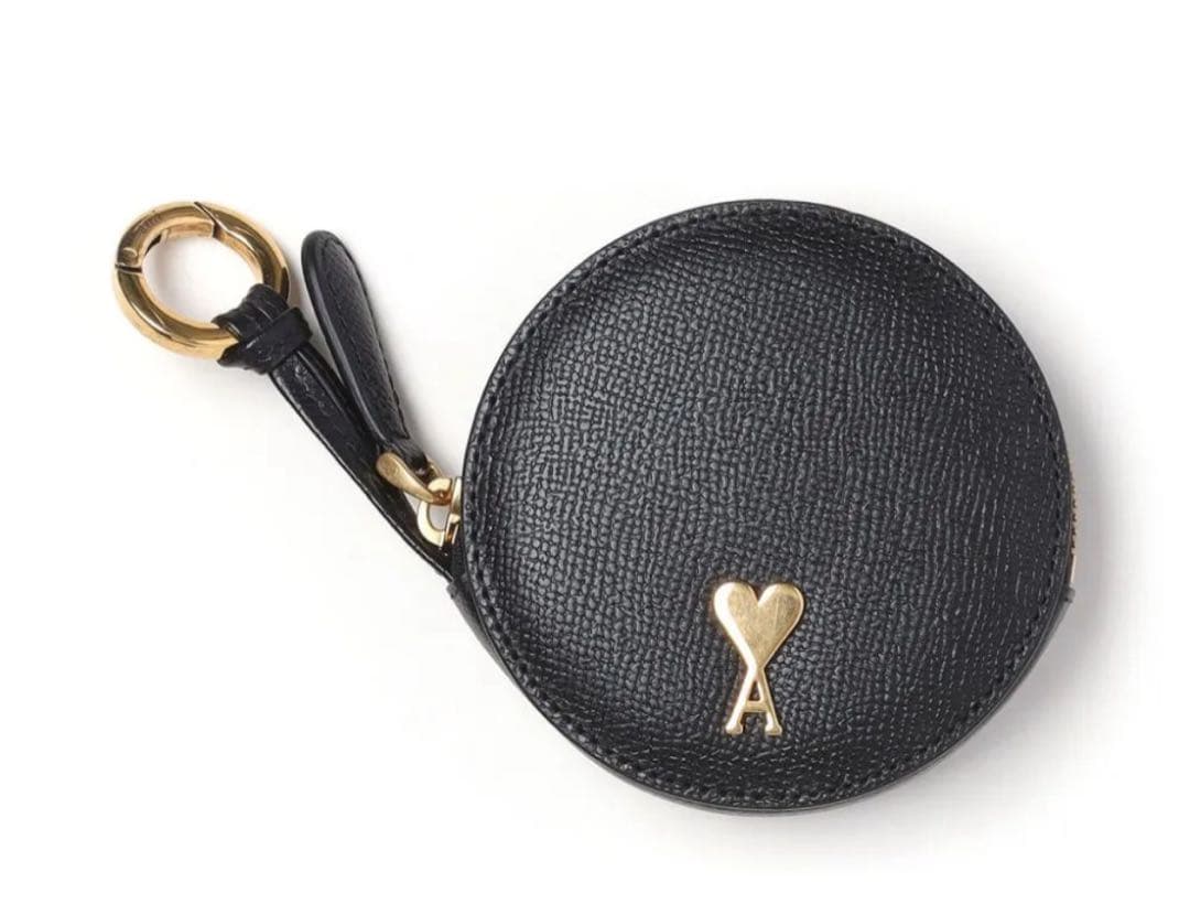 新品未使用AMI PARIS ラウンド 小銭入れ アミパリス ブラック ゴールド