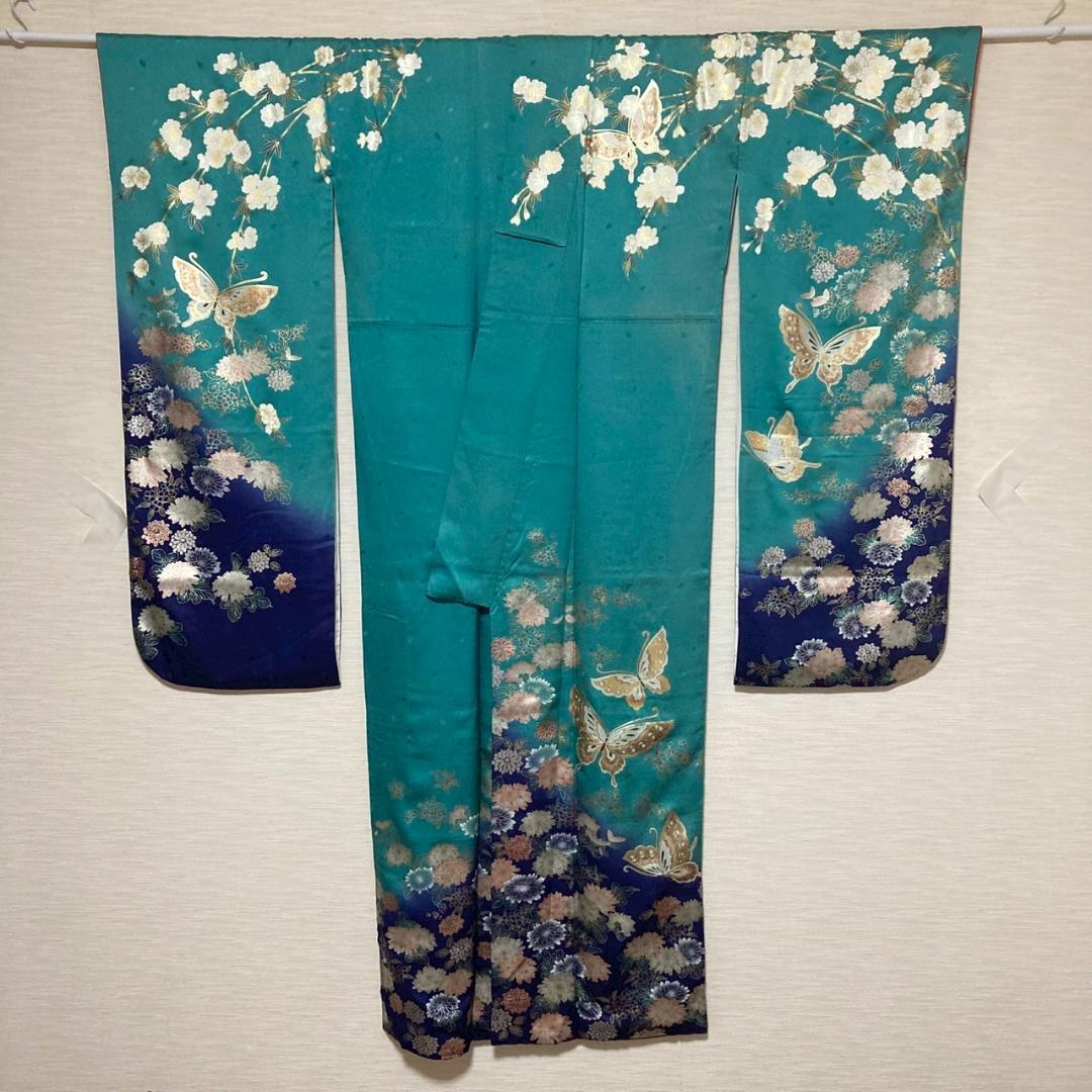 KA1918 振袖 身丈170cm 正絹 着物 成人式 トールサイズ