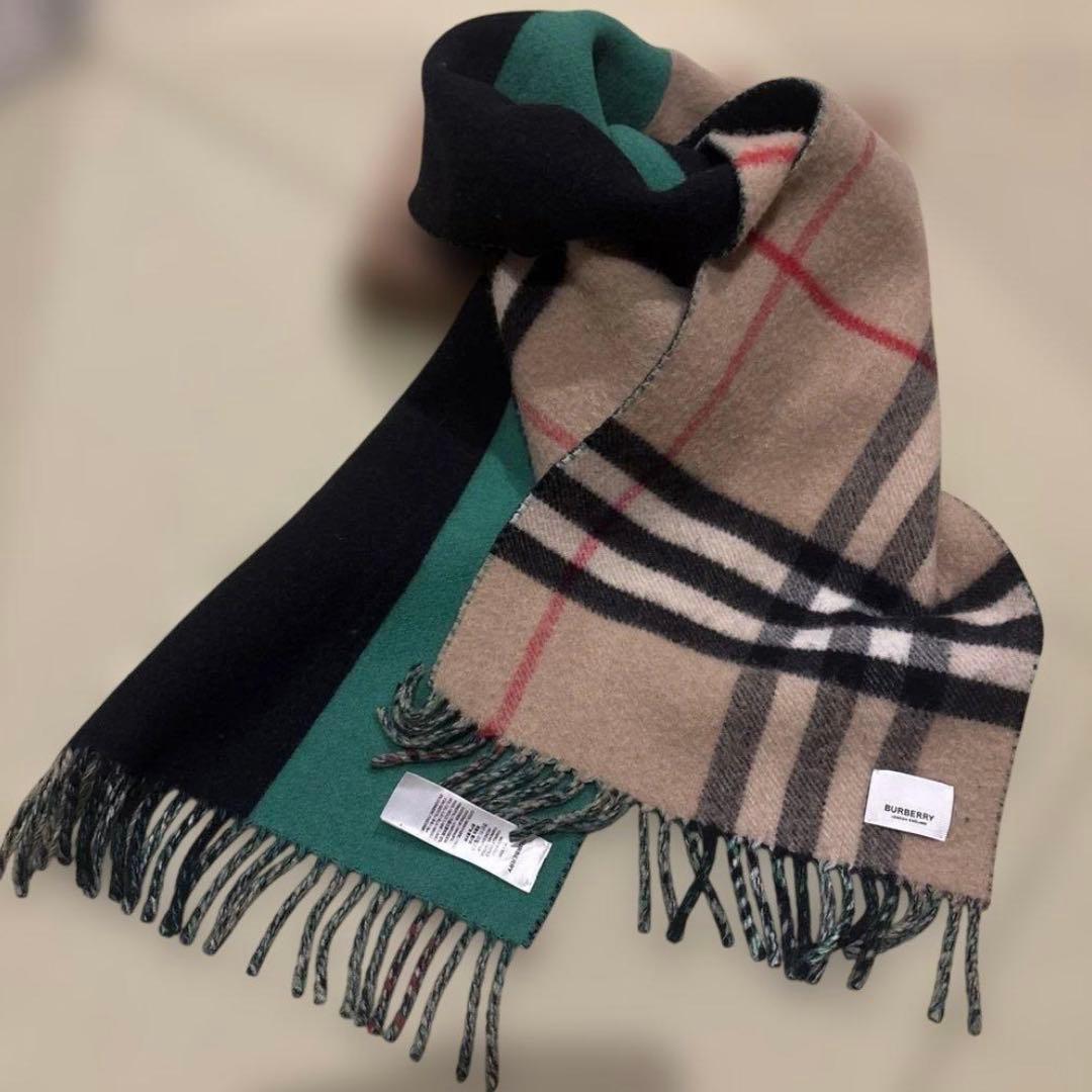 Burberry バーバリー マフラー メガチェック ノバチェック カシミヤ