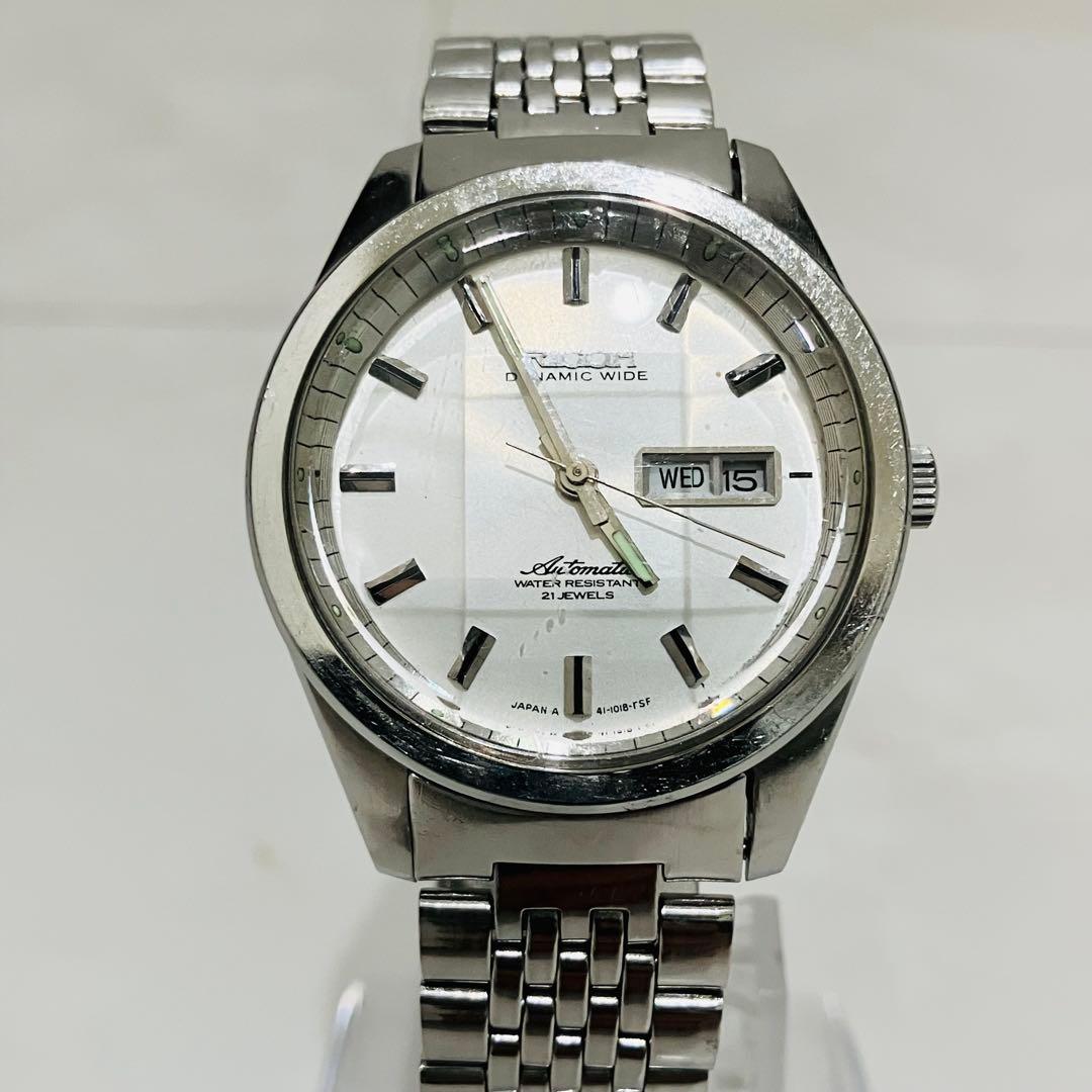 60s リコー RICOH ダイナミックワイド カットガラス 21石 自動巻