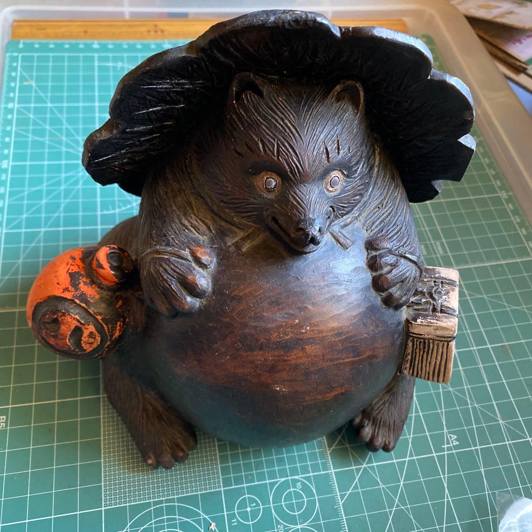 【詳細不明】たぬき置物 年代物