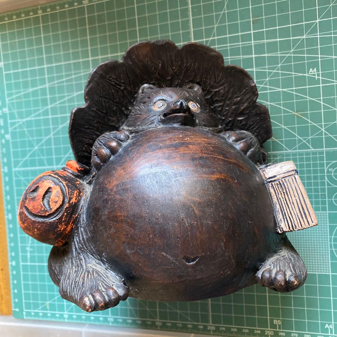 【詳細不明】たぬき置物 年代物