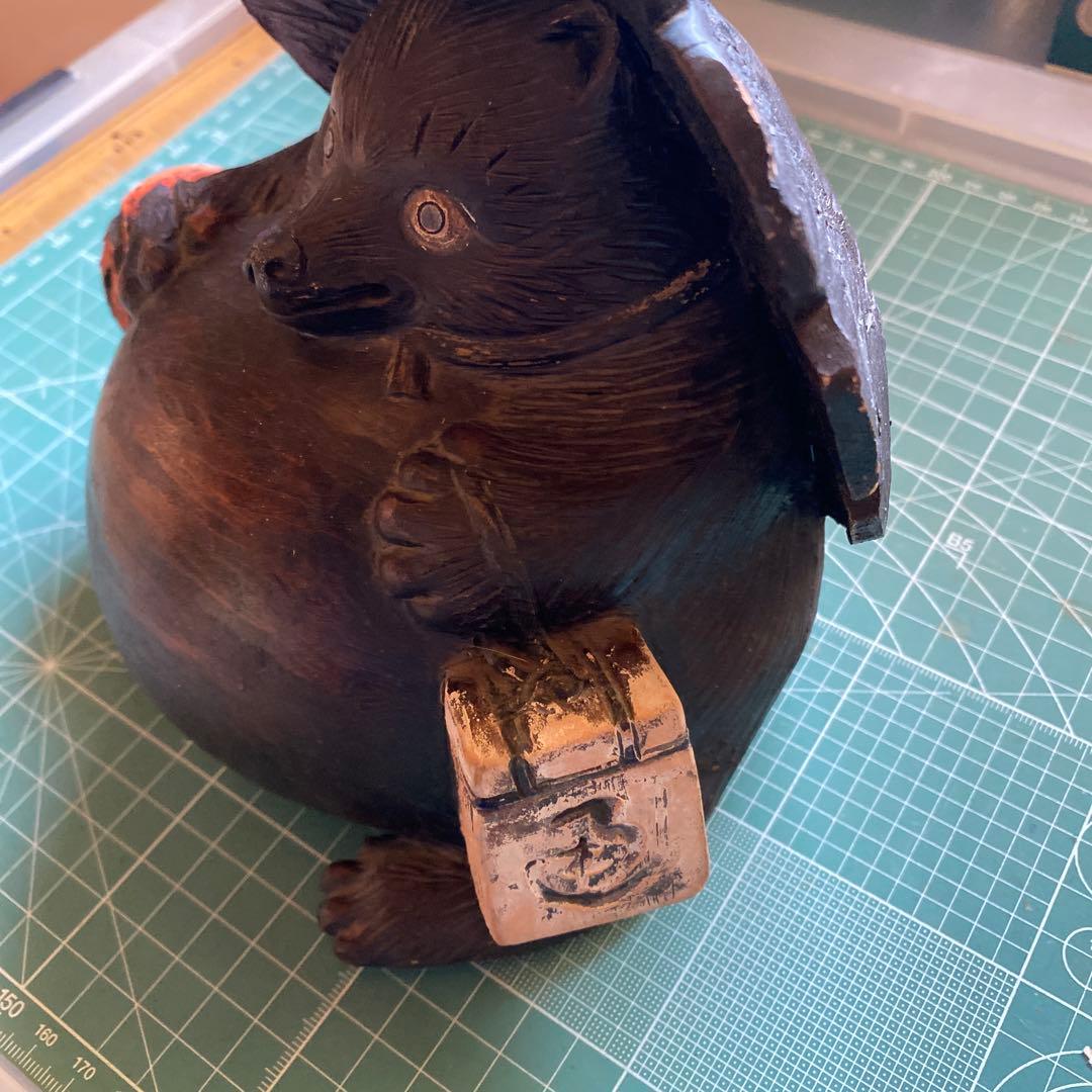 【詳細不明】たぬき置物 年代物