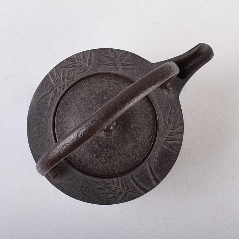 茶道具　人間国宝　釜師　高橋敬典作　竹文　銚子　陶器蓋付　共布共箱　MR9017