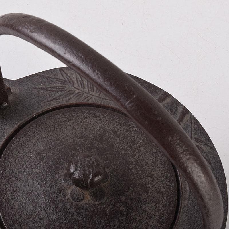 茶道具　人間国宝　釜師　高橋敬典作　竹文　銚子　陶器蓋付　共布共箱　MR9017