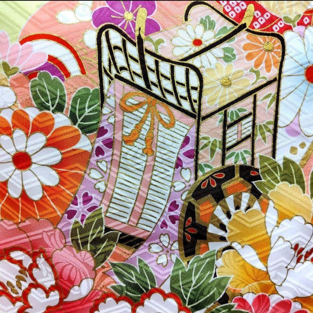 SALE中！振袖フルセット(7点)・成人式・金駒刺繍・金彩加工・鹿の子柄・正絹