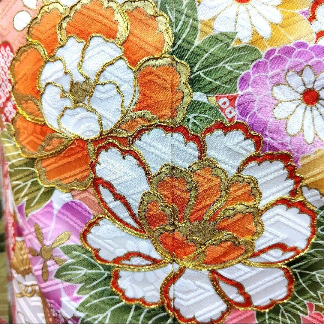 SALE中！振袖フルセット(7点)・成人式・金駒刺繍・金彩加工・鹿の子柄・正絹