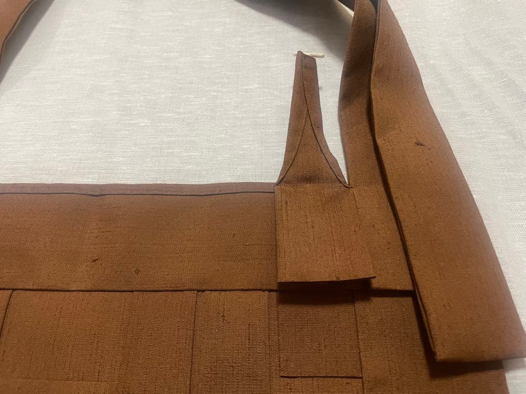 正絹　紬　草木手染　茶　臨済宗　1尺絡子