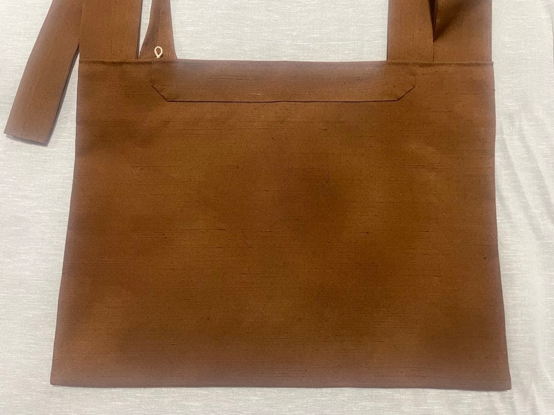 正絹　紬　草木手染　茶　臨済宗　1尺絡子