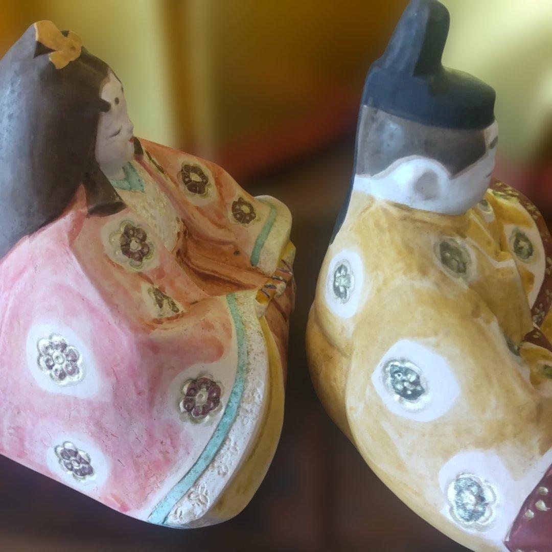 日展作家 北岡秀雄作【 雛人形 雅 】★陶器製 銘有り