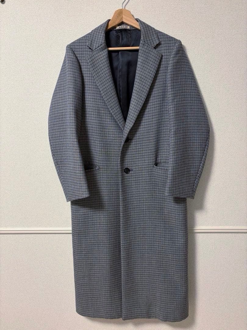 ひろAURALEE オーラリー ダブルフェイス チェック チェスターコート