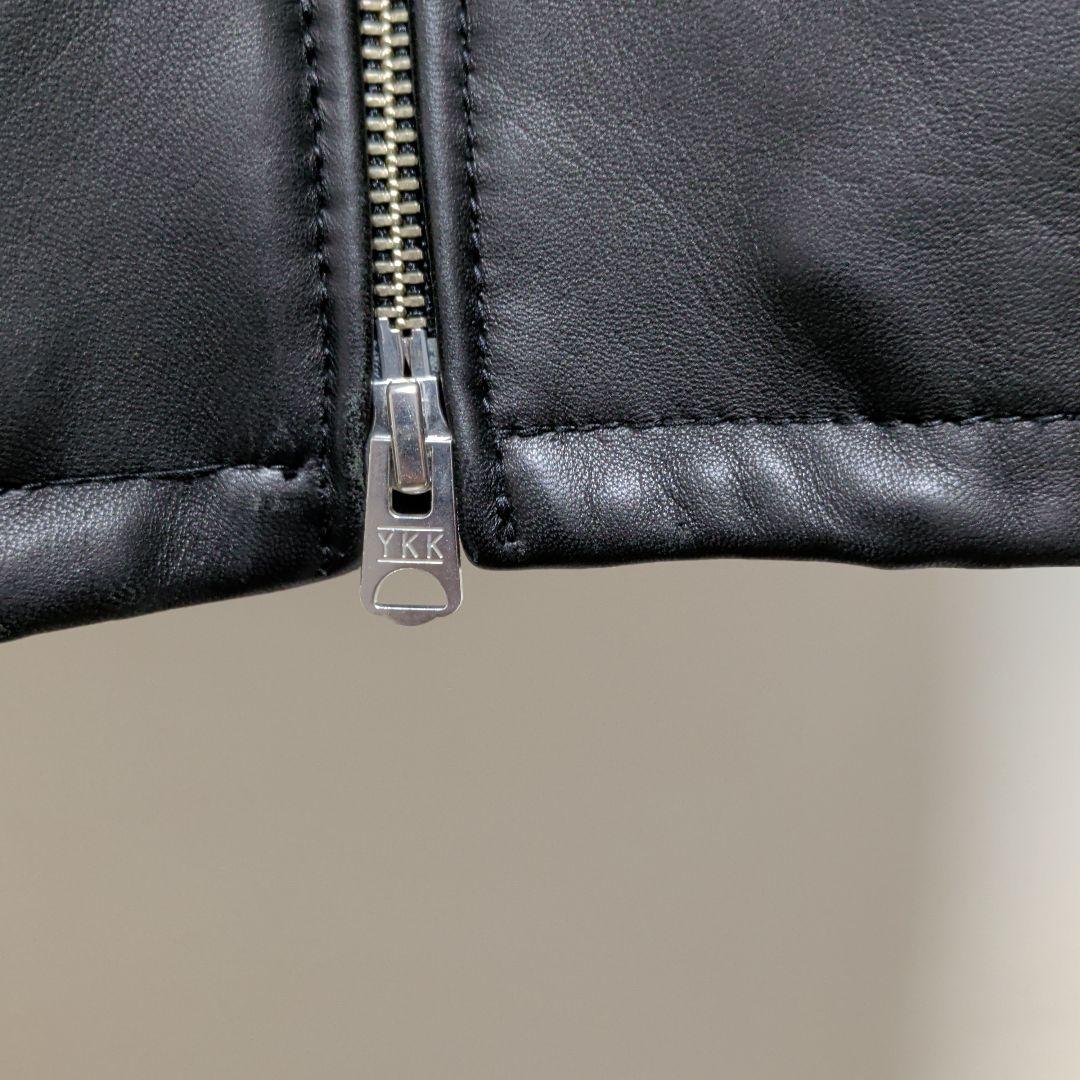 メンズビギ　コレクティブ　シングルライダース　羊革　レザージャケット　黒　S