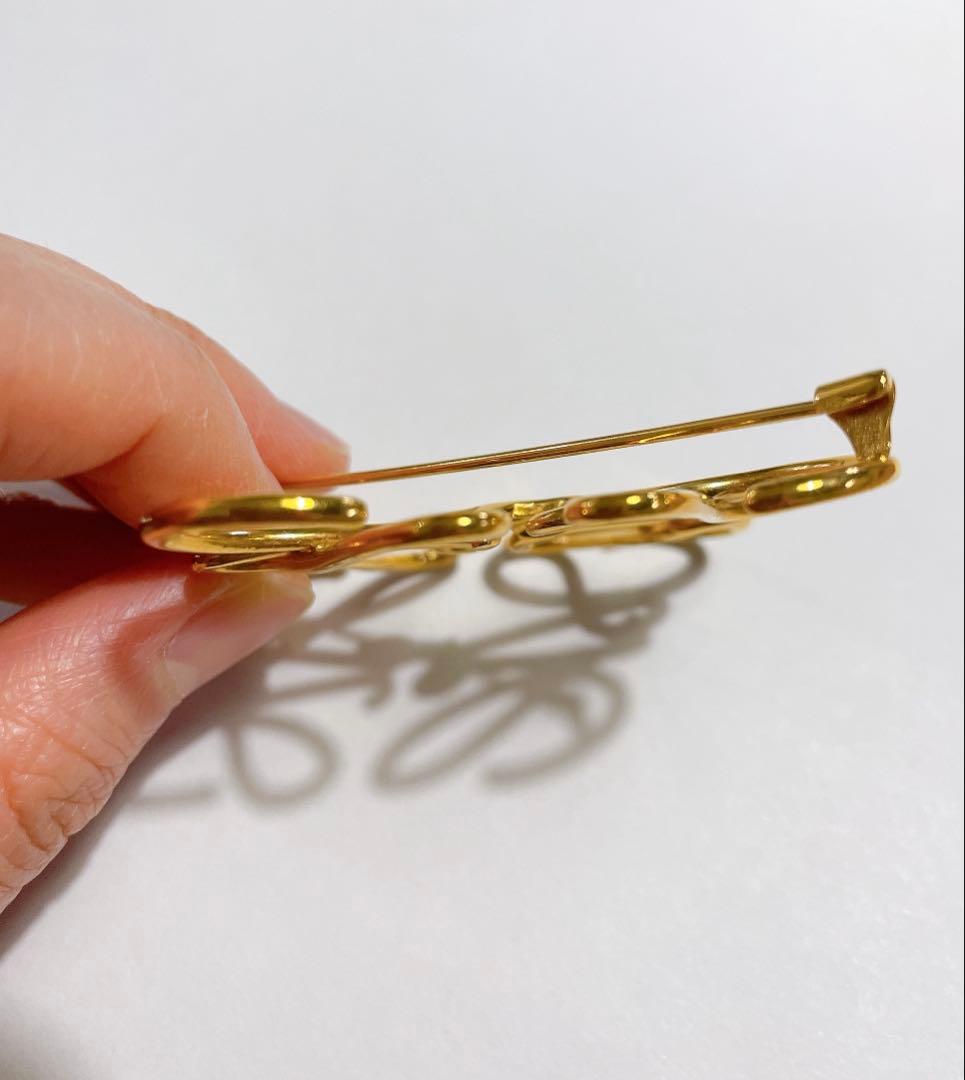 LOEWE 正規品！　ロエベ アナグラム ブローチ(メタル)ゴールド