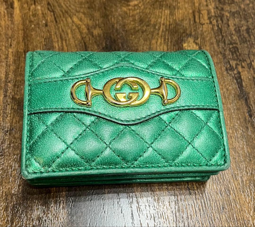 GUCCI グッチ オースビットラミネートレザー ミニウォレット