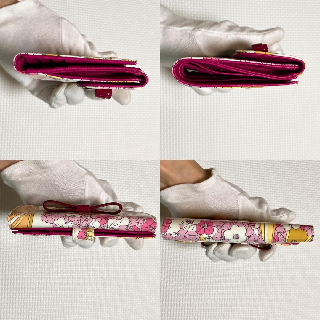 ・未使用EMILIOPUCCIエミリオプッチ　二つ折り財布　リボン　マルチカラー