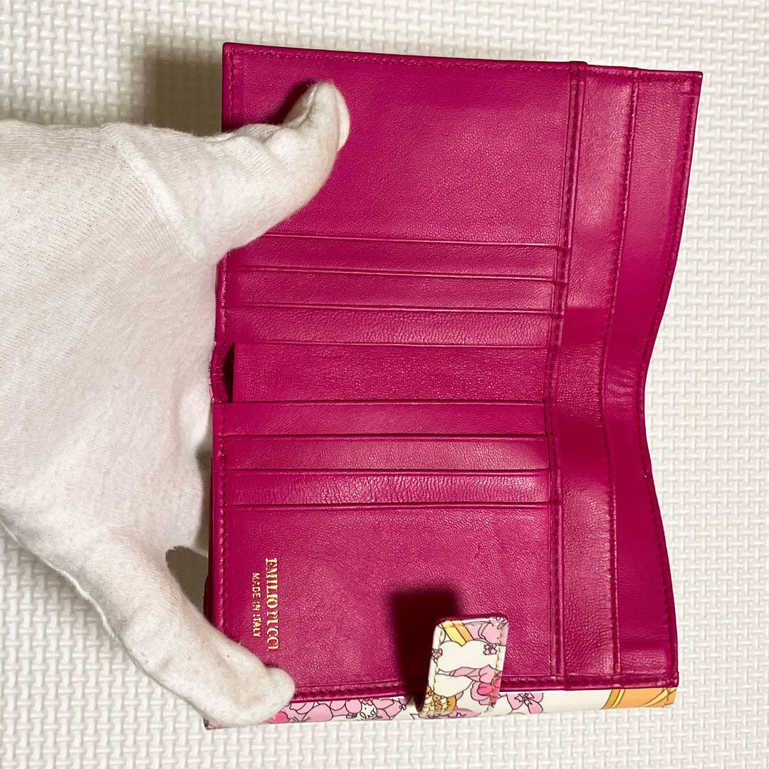 ・未使用EMILIOPUCCIエミリオプッチ　二つ折り財布　リボン　マルチカラー