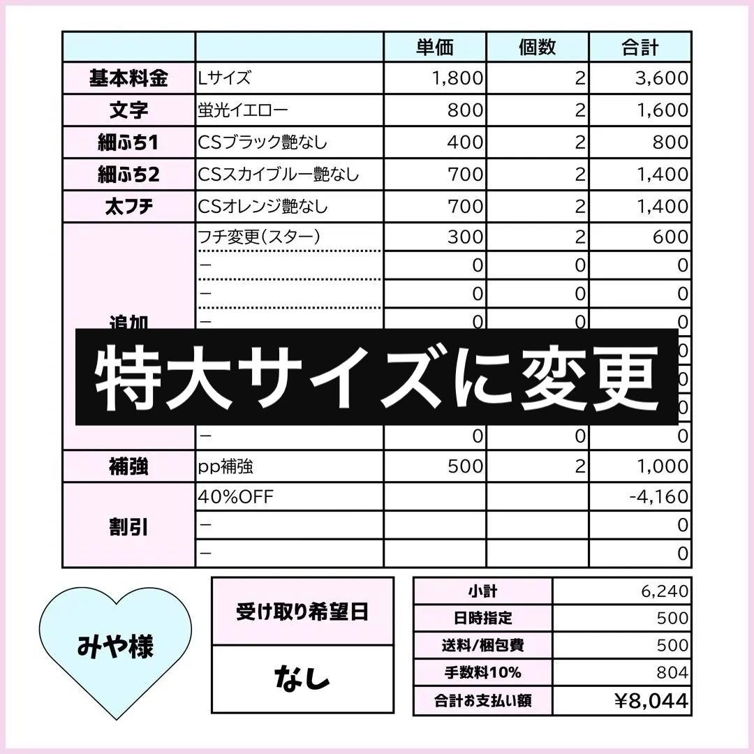 みやページ♡ネームボード うちわ文字 連結文字パネル オーダー