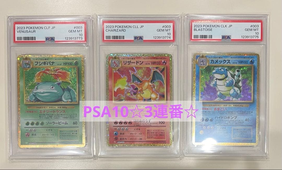 【連番】 リザードン カメックス フシギバナ PSA10 3連番