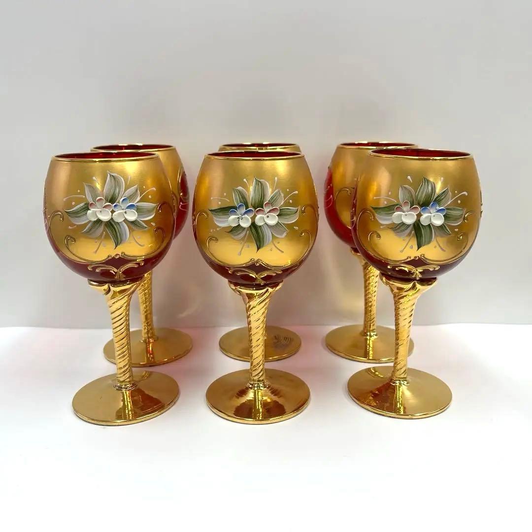 ヴェネチアングラス　ワイングラス 6個セット