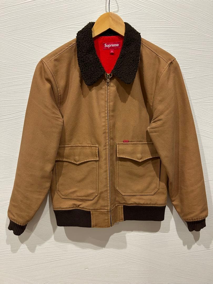 シュプリーム ボンバー ジップアップ ジャケット ブラウン