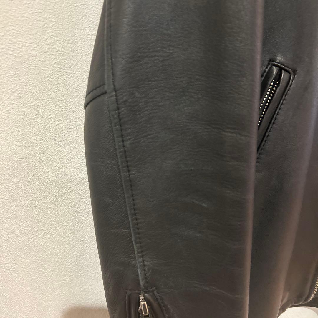 BEAMS 本革ブラックレザー シングルライダースジャケット S