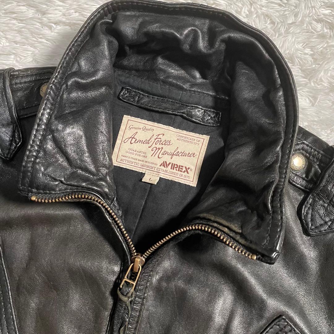 AVIREX レザージャケット アビレックス ラムレザー アーミージャケット
