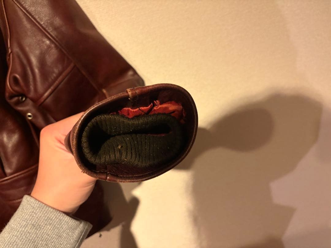 アートグレンヒル ブラウン 肉厚 カウレザー シングルライダース L サイズ