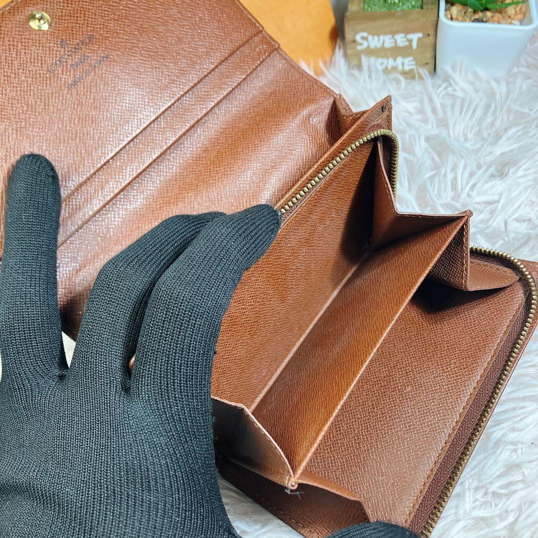 美品 ルイヴィトン モノグラム ポルトフォイ トレゾール 財布 即日発送 L字