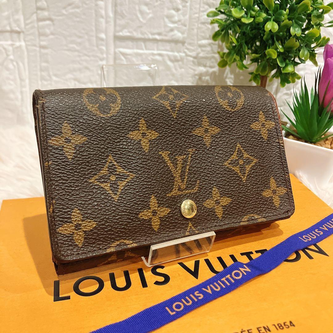 美品 ルイヴィトン モノグラム ポルトフォイ トレゾール 財布 即日発送 L字