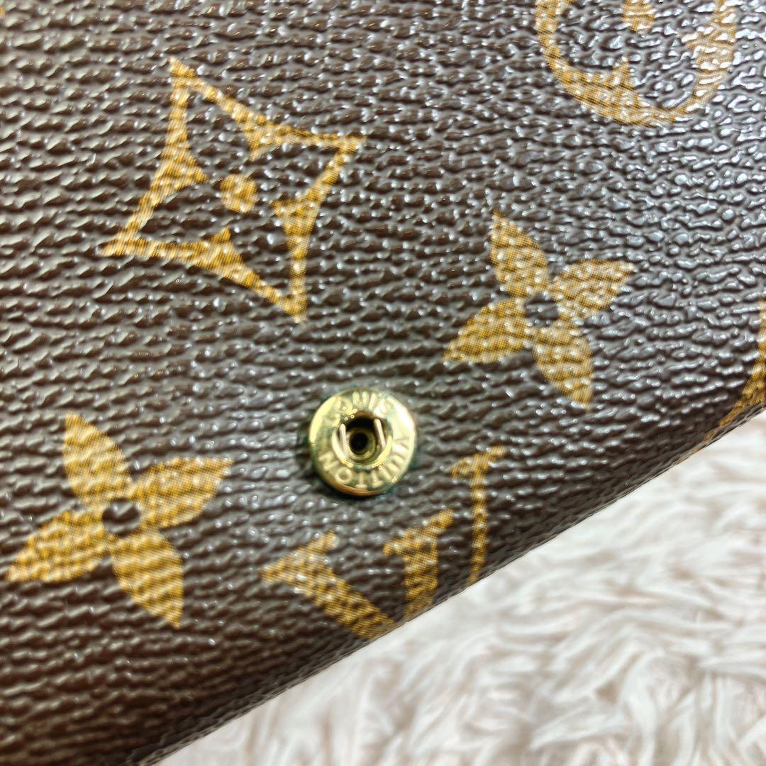 美品 ルイヴィトン モノグラム ポルトフォイ トレゾール 財布 即日発送 L字