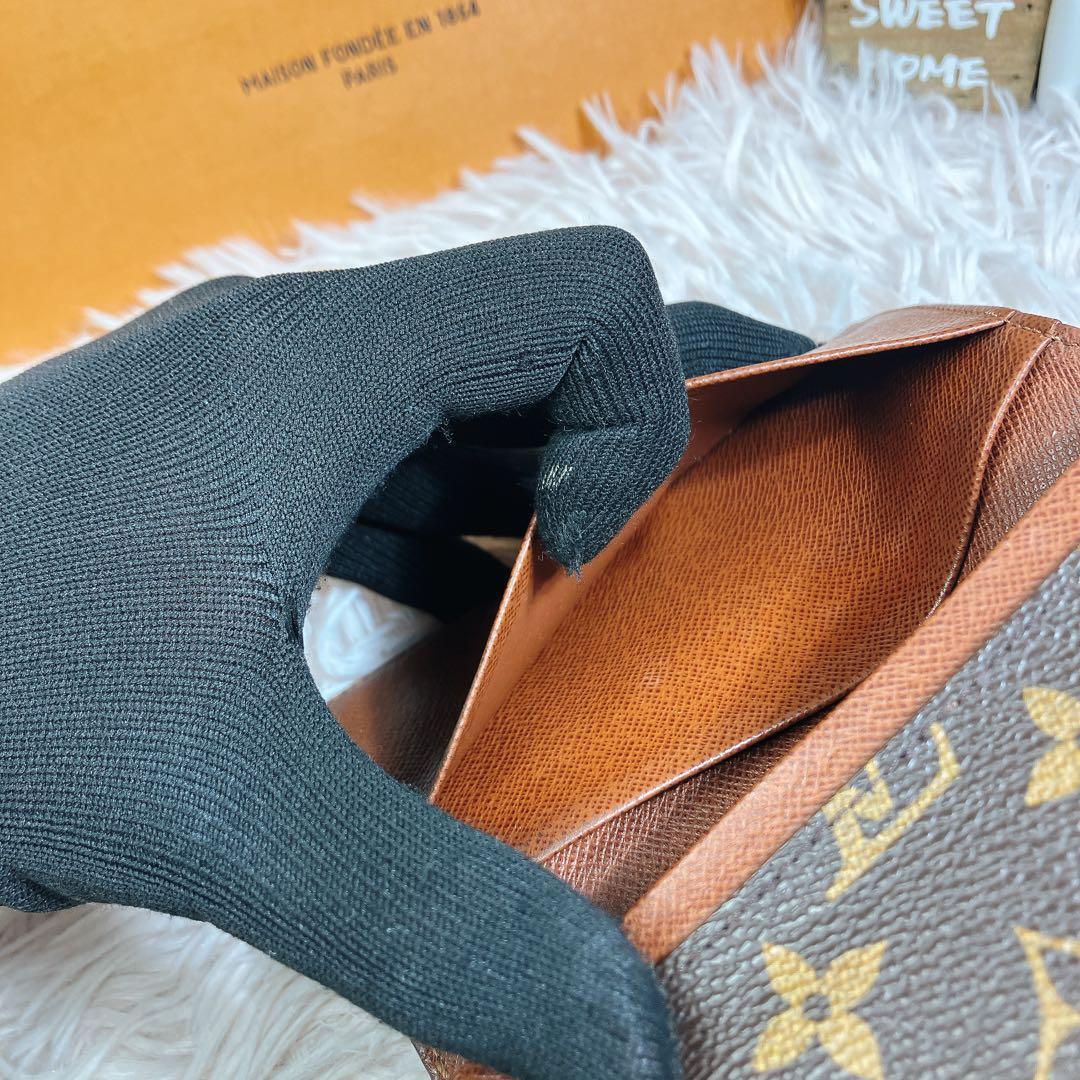 美品 ルイヴィトン モノグラム ポルトフォイ トレゾール 財布 即日発送 L字