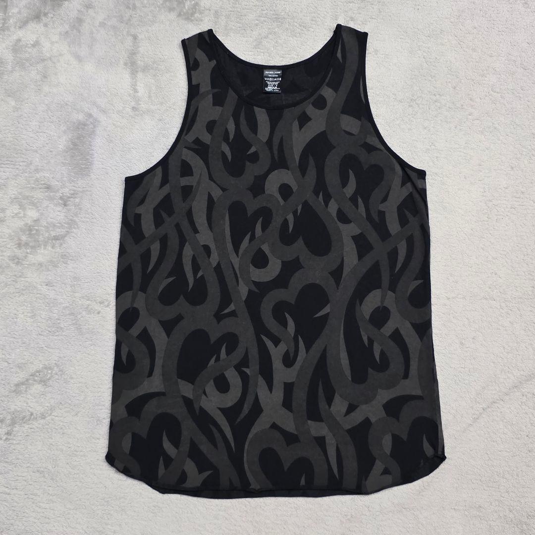 ナンバーナイン　タンクトップ　ハート　トライバル柄　2　ブラック　迷彩　カモ