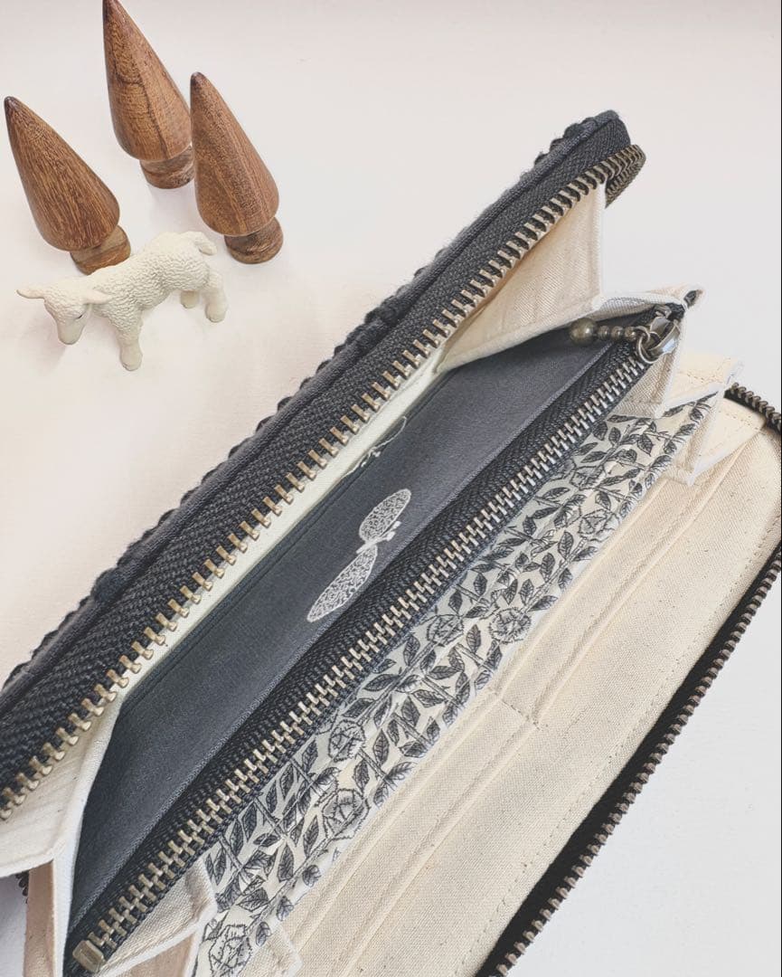 ☆ミナペルホネン☆ラウンドファスナー長財布☆ハンドメイド