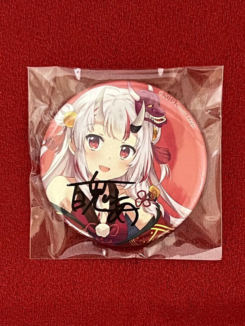 【希少】ホロライブ 百鬼あやめ 直筆サイン C96缶バッジ コミックマーケット