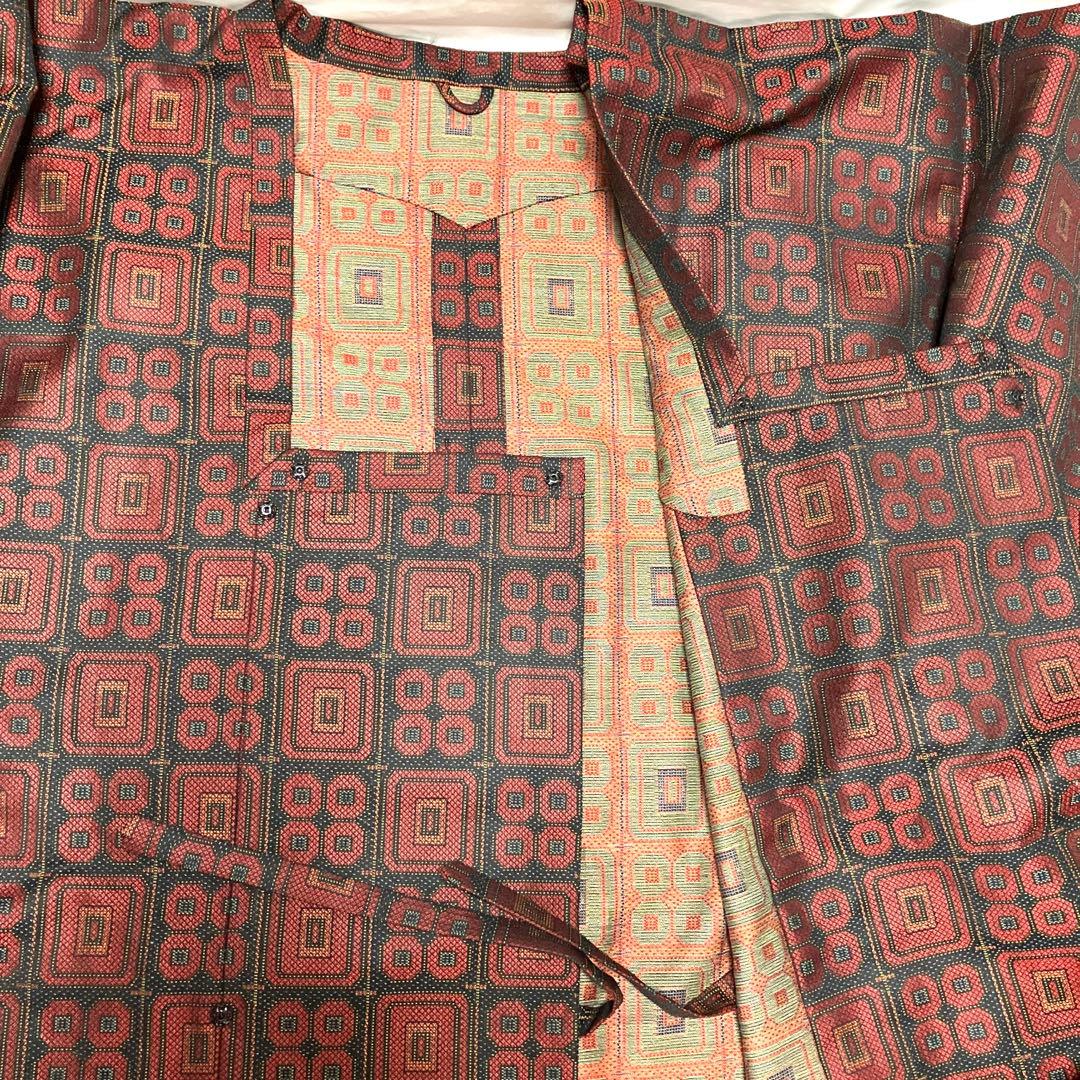 共布4点セット 着物・道行コート・草履・バッグ　昭和アンティーク