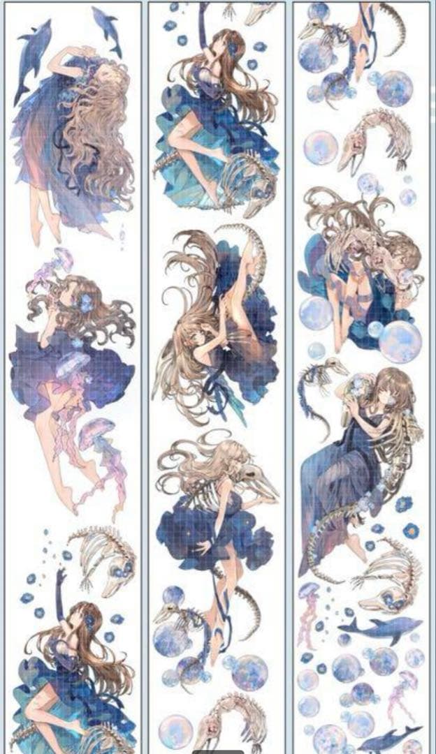 《在庫処分セール》海外　人物　マスキングテープ　墨魚 ホロ　11点