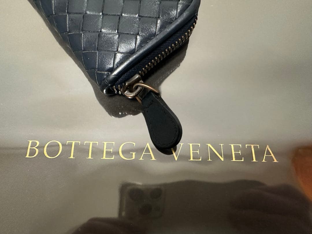 ★【美品】ボッテガヴェネタ ケース ラム／ネイビーブルー/✨✨✨2️⃣