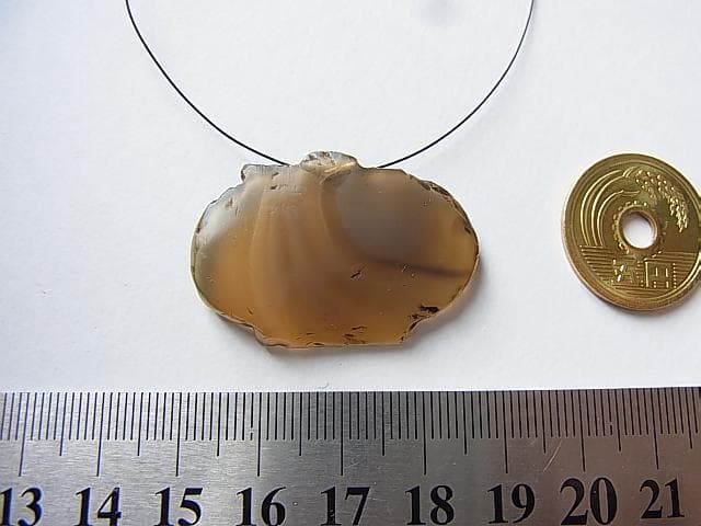 ★A1601★古代石 (203)　平玉 アゲートビーズ　瑪瑙　護符石　とんぼ玉