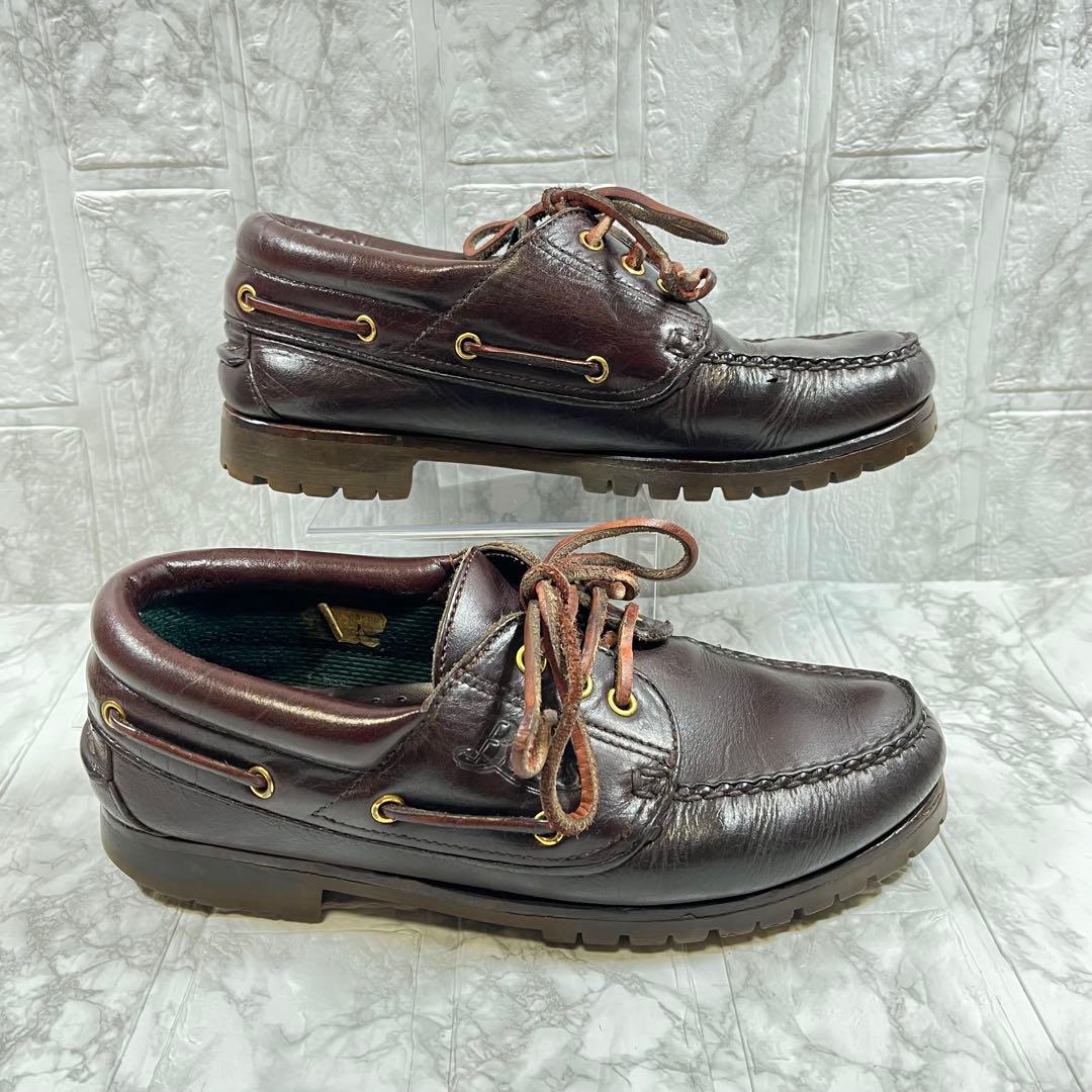 【美品】G.H BASS 3eye デッキシューズ　ダークブラウン　25㎝