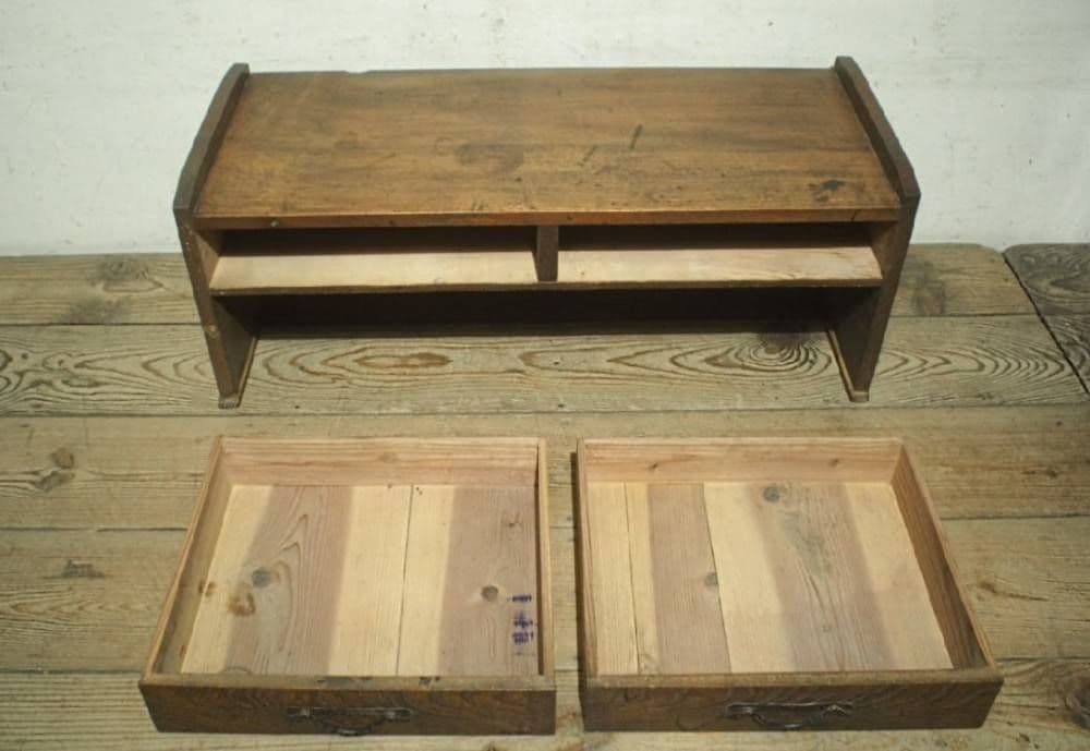 1068 アンティーク　栗の文机　ローテーブル　座卓　帳場机　陳列台　レトロ