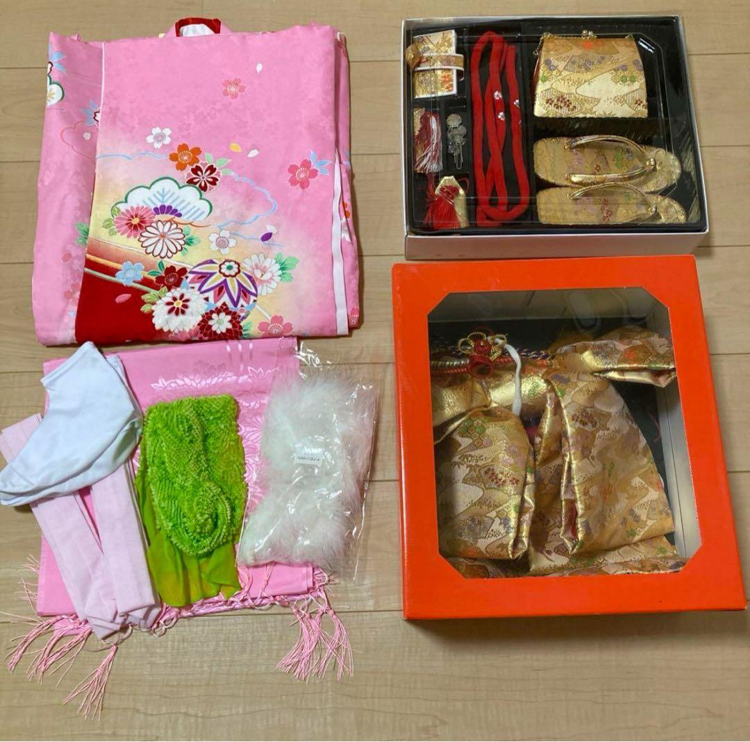 七五三　四ツ身　7歳　女児用着物フルセット