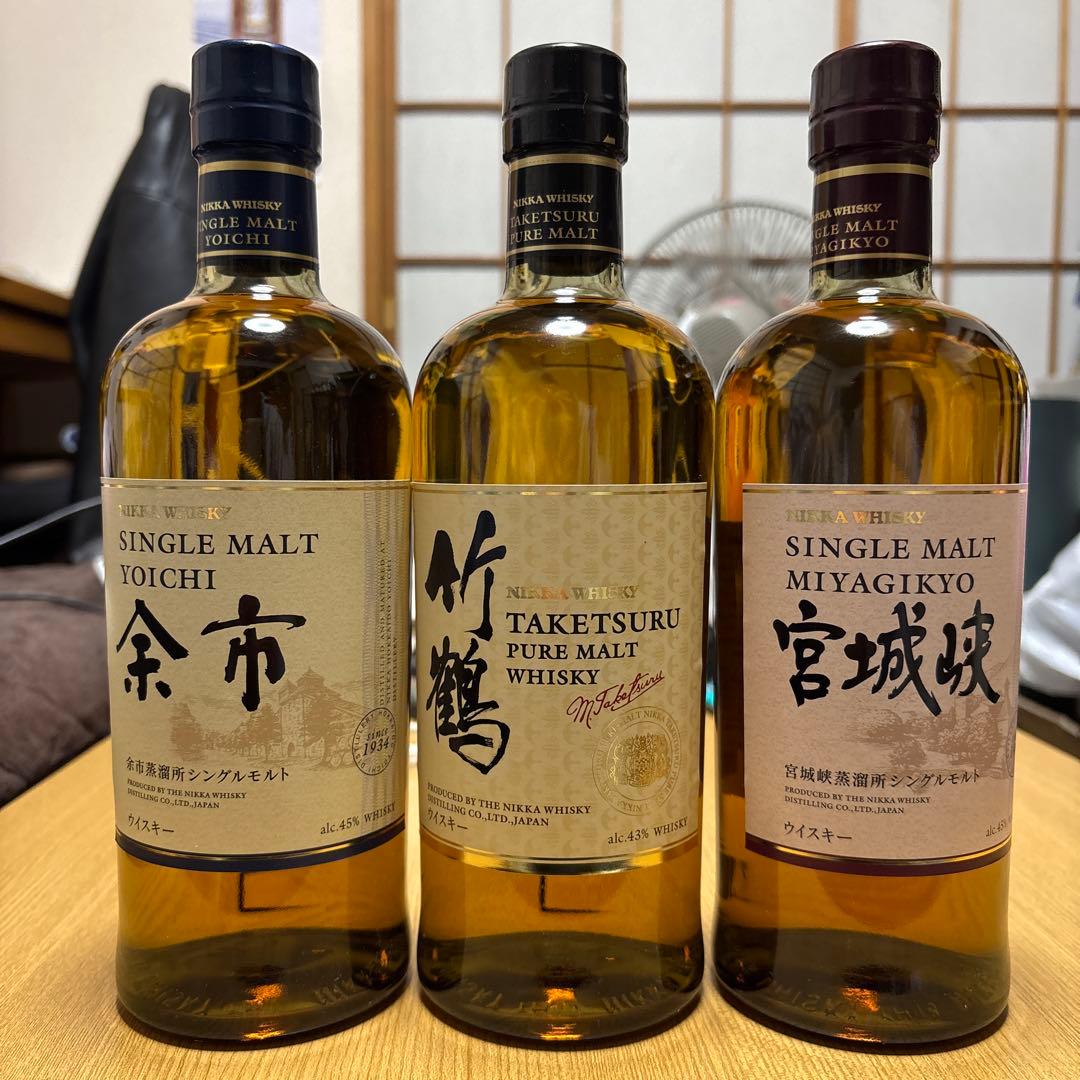 ニッカウイスキー 竹鶴 余市 宮城峡 3本セット